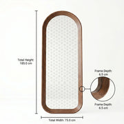 Luna Arch Full-Length Walnut Wood Floor Mirror