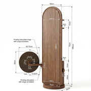 Pivot Arch Floor Mirror with Rotating Side Table