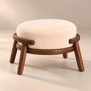 Trikovota Beige Round Pouf