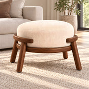 Trikovota Beige Round Pouf