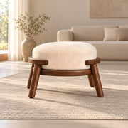 Trikovota Beige Round Pouf