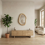 Ovalle Organic Wooden Wall Mirror