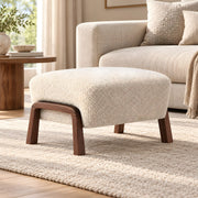 Wulfota Beige Rectangular Pouf