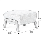 Wulfota Beige Rectangular Pouf