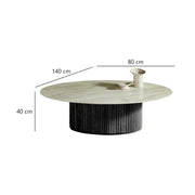 Fluty Oval Coffee Table_Size