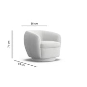 Pobble Swivel Armchair_White