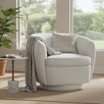 Pobble Swivel Armchair_White