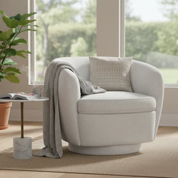 Pobble Swivel Armchair_White
