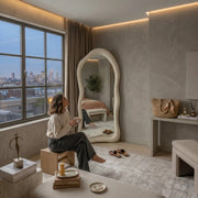 Organic Bouclé Full-Length Floor Mirror
