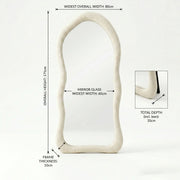 Organic Bouclé Full-Length Floor Mirror