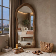 Organic Bouclé Full-Length Floor Mirror
