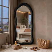 Organic Bouclé Full-Length Floor Mirror