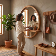 Halo Shelf Wall Mirror with Display Shelf