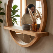 Halo Shelf Wall Mirror with Display Shelf