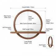 Halo Shelf Wall Mirror with Display Shelf