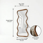 Waveform Organic Wood Full-Length Floor Mirror