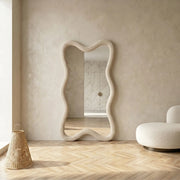 CloudCurve Bouclé Full-Length Floor Mirror