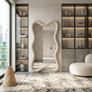 CloudCurve Bouclé Full-Length Floor Mirror