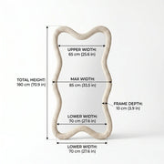 CloudCurve Bouclé Full-Length Floor Mirror
