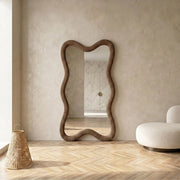 CloudCurve Bouclé Full-Length Floor Mirror