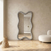 CloudCurve Bouclé Full-Length Floor Mirror