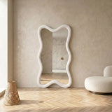 CloudCurve Bouclé Full-Length Floor Mirror