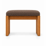 Addelino Wooden Frame Pedicure Footrest displays a mocha taupe fabric finish, a warm wood base and panel-style wooden legs.