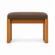 Addelino Wooden Frame Pedicure Footrest displays a mocha taupe fabric finish, a warm wood base and panel-style wooden legs.
