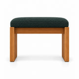 Addelino Wooden Frame Pedicure Footrest has a dark green fabric cushion over a warm wood base, with panel-style wooden legs.