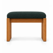 Addelino Wooden Frame Pedicure Footrest has a dark green fabric cushion over a warm wood base, with panel-style wooden legs.