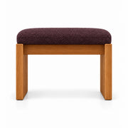 Addelino Wooden Frame Pedicure Footrest: deep plum brown fabric cushioning, panel-style wooden legs and a warm wood base.