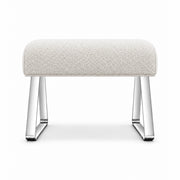 Anoltina Pedicure Footrest pairs an ivory white fabric top with angled sled-style supports and an unobstructed underside.
