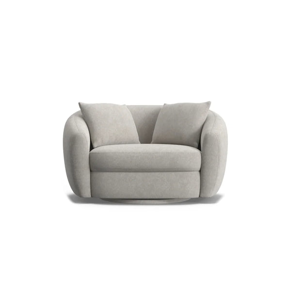Aora Swivel Armchair-Pebble