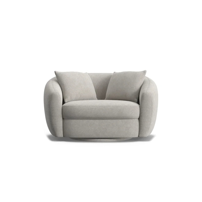 Aora Swivel Armchair-Pebble