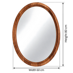 Aurelia Oval Wall Mirror size guide lists 60 cm wide and 80 cm high to help plan fit in the home interior and placement.