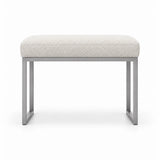 Bencivola Pedicure Footrest showing an ivory white fabric cushion and a slim metal frame against a white background.