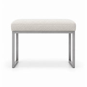 Bencivola Pedicure Footrest showing an ivory white fabric cushion and a slim metal frame against a white background.