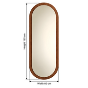 Everly Arch Full-Length Wall Mirror dimension guide showing 60 cm wide and 165 cm high for bedroom layout planning.