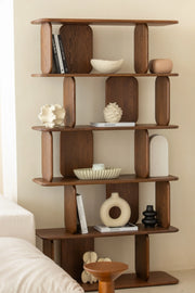 Lunova Dark Wooden Bookcase
