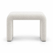 Hoksala Upholstered Pedicure Footrest: ivory white fabric cushioning, a continuous padded frame and rounded padded corners.