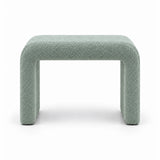 Hoksala Upholstered Pedicure Footrest with sage mist green fabric upholstery and rounded padded corners, shown against white.