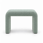 Hoksala Upholstered Pedicure Footrest with sage mist green fabric upholstery and rounded padded corners, shown against white.