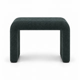 Hoksala Upholstered Pedicure Footrest in dark green fabric, with a continuous padded frame and rounded padded corners.