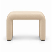 Hoksala Upholstered Pedicure Footrest in cream beige leather, with fully upholstered end supports and rounded padded corners.