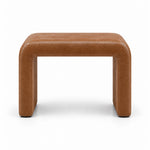 Hoksala Upholstered Pedicure Footrest: tan brown leather cushioning, rounded padded corners and a continuous padded frame.