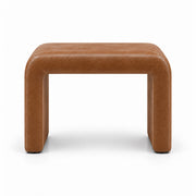 Hoksala Upholstered Pedicure Footrest: tan brown leather cushioning, rounded padded corners and a continuous padded frame.