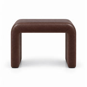 Hoksala Upholstered Pedicure Footrest showing a brown leather cushion and rounded padded corners against a white background.