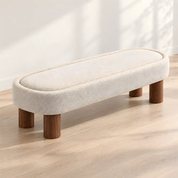 Icory Cream Upholstered Bench