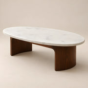 Isshomina White Marble Coffee Table