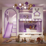 Princess Kids's Bunk Bed with Slide & Storage Drawers